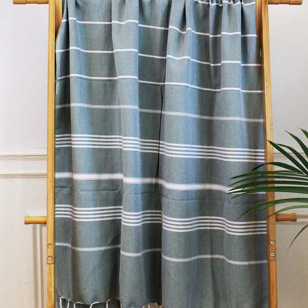 
                  
                    100% cotton Turkish bath towel, quick-dry and ultra absorbent, spa-quality feel
                  
                