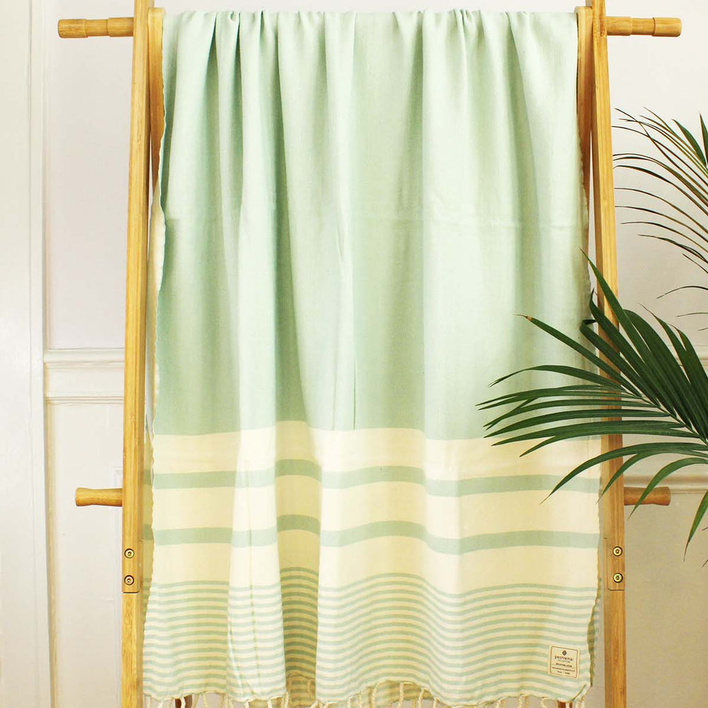 
                  
                    100% cotton Turkish bath towel, quick-dry and ultra absorbent, spa-quality feel
                  
                