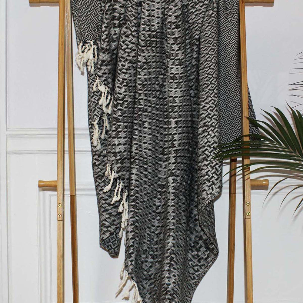 
                  
                    Handwoven Turkish throw blanket in soft earth tones, perfect for couch or bed layering
                  
                
